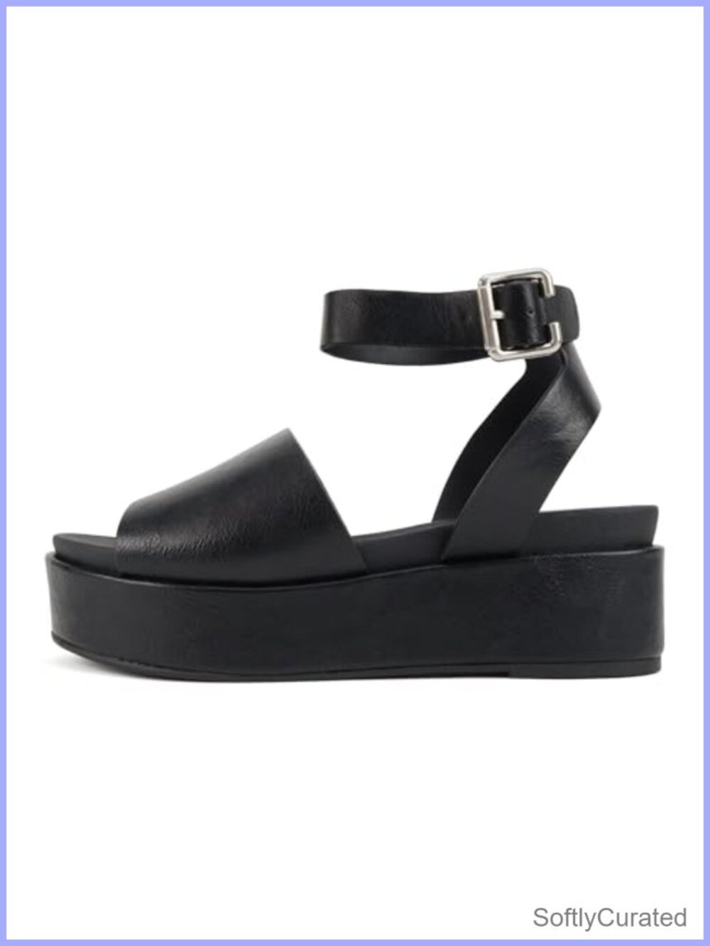 Soda Magic Platform Sandal Single Band Adjustable Ankle Strap Round Toe